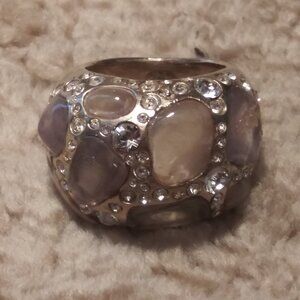 CHANEL Cocktail Resin & Strass Ring- used